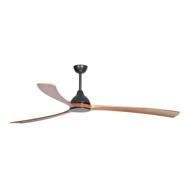 Sanctuary 92" DC Ceiling Fan in Matt Black with Teak by Fanco KF6030-218