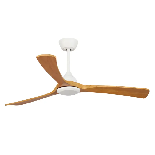 Sanctuary DC 52" Ceiling Fan in White with Teak by Fanco F6000-118