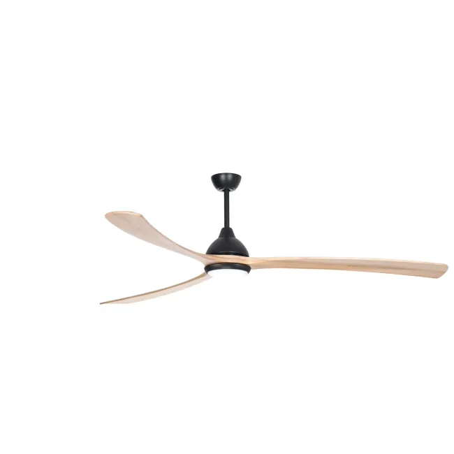 Sanctuary DC 70" Ceiling Fan & Light in Matt Black/Natural by Fanco KF6011-219