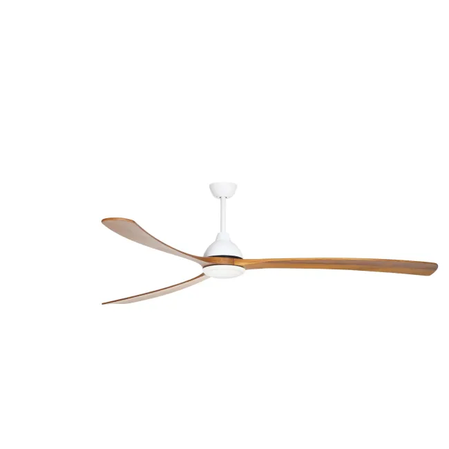 Sanctuary DC 92" Ceiling Fan & Light in White with Teak by Fanco KF6031-118