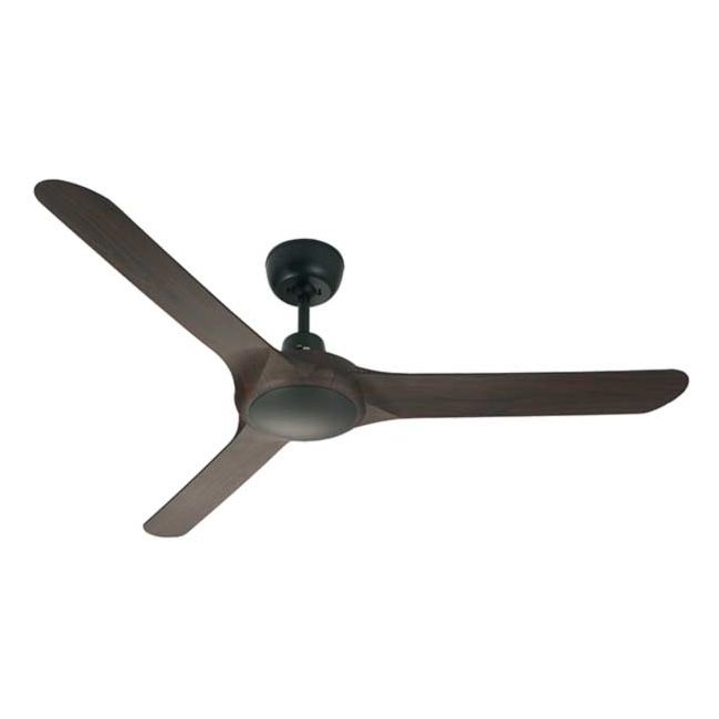 Spyda 56" AC 3 Blade Ventair Ceiling Fan in Matt Black with Walnut SPY1423NWN
