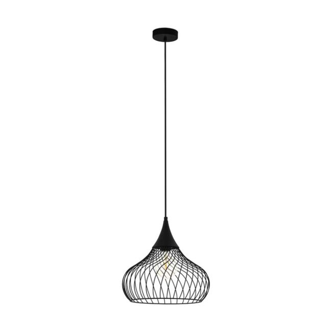 Staverton Black E27 Pendant Light by Eglo