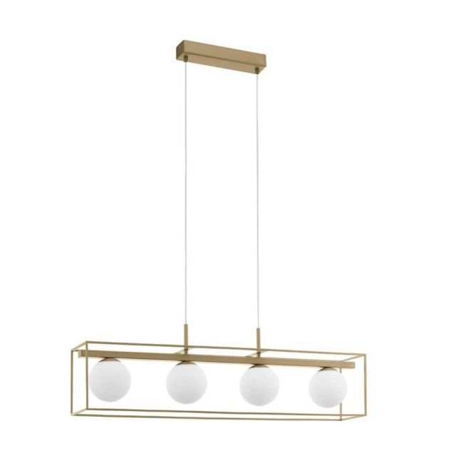 Vallaspra Champagne & Opal Glass 4 Light Pendant by Eglo